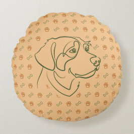 Golden Retriever Golden Muster Rundes Kissen