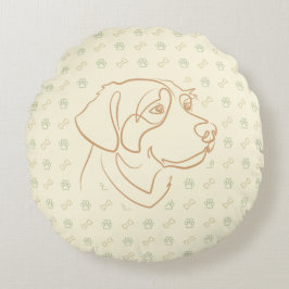 Golden Retriever Golden Muster Rundes Kissen