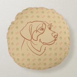 Golden Retriever Golden Muster Rundes Kissen