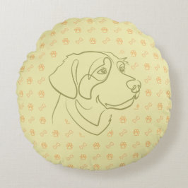 Golden Retriever Golden Muster Rundes Kissen