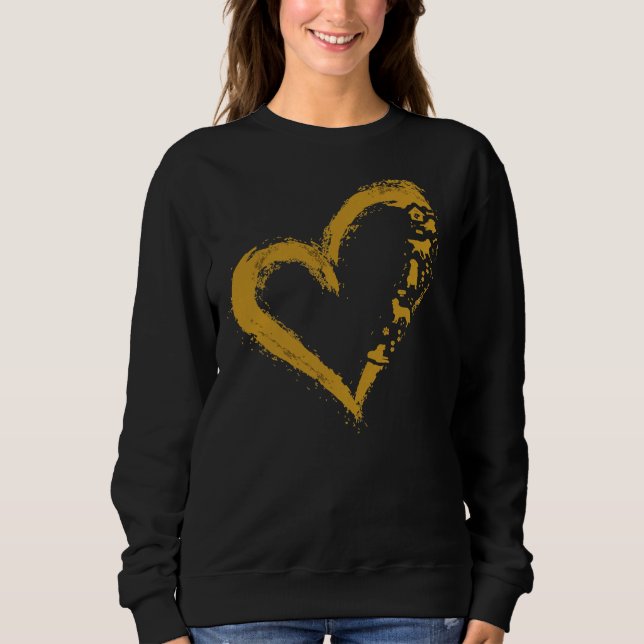 Golden Retriever Goldener Hund Herzform Sweatshirt (Vorderseite)