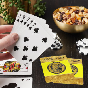 Golden Retriever Goldrahmen mit Goldfolienstruktur Spielkarten