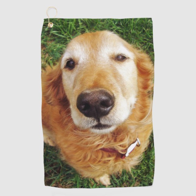 Golden Retriever Golfhandtuch (Vorderseite)