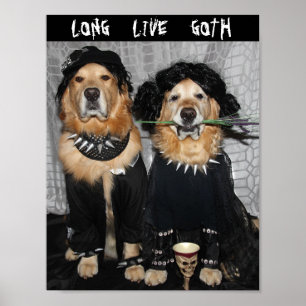 Golden retriever Goth Art Poster