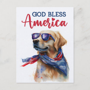 Golden Retriever, Gott segne Amerika Postkarte