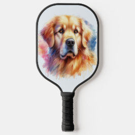 Golden Retriever Grace: Wasserfarben Pickleball Schläger