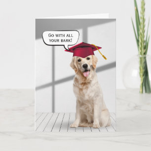 Golden Retriever Graduate with Red Cap Karte