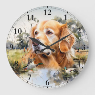 Golden Retriever Große Wanduhr