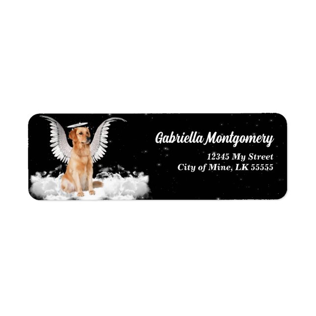 Golden Retriever Guardian Angel auf der schwarzen  (Vorne)
