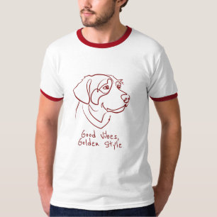 Golden Retriever - Gute Vibes, Goldener Stil T-Shirt