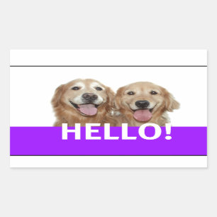 Golden Retriever Hallo Rechteckiger Aufkleber