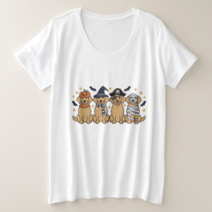 Golden Retriever Halloween Broderie Quatre mignons