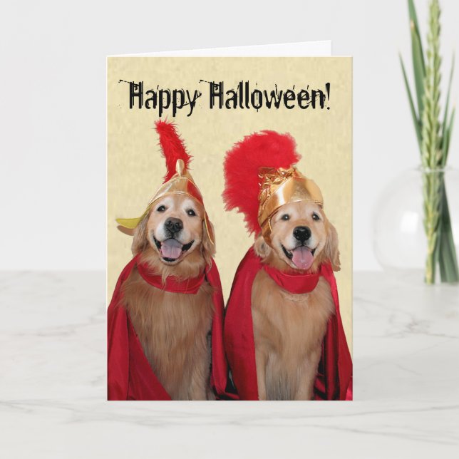 Golden Retriever Halloween Centurion Karte (Vorderseite)