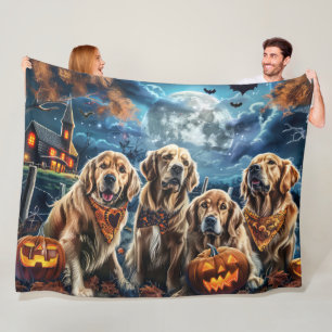 Golden Retriever Halloween Gruselig  Fleecedecke