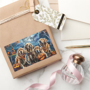 Golden Retriever Halloween Gruselig  Rechteckiger Aufkleber