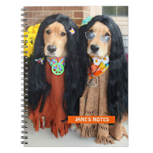 Golden Retriever Halloween Hippie Carnet