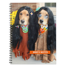 Golden Retriever Halloween Hippie-Notebook Notizblock