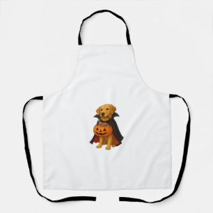 Golden Retriever Halloween-Hund mit Kürbis-Süßigke Schürze