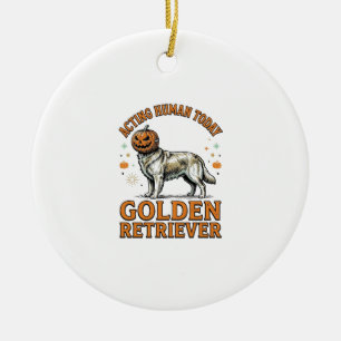Golden Retriever Halloween-Kürbis-Hundekostüm-Shir Keramik Ornament