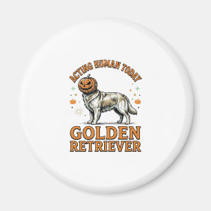 Golden Retriever Halloween-Kürbis-Hundekostüm-Shir Magnet
