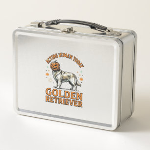 Golden Retriever Halloween-Kürbis-Hundekostüm-Shir Metall Brotdose