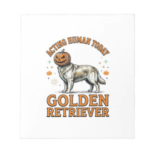 Golden Retriever Halloween-Kürbis-Hundekostüm-Shir Notizblock