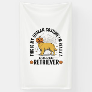 Golden Retriever Halloween-Kürbiskostüm-Design_ Banner