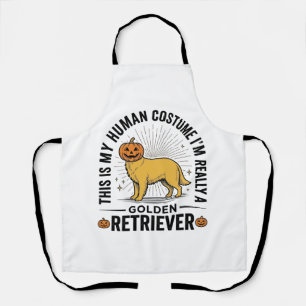 Golden Retriever Halloween-Kürbiskostüm-Design_ Schürze