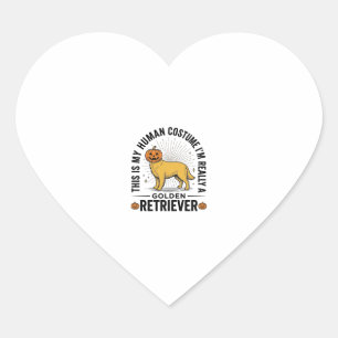 Golden Retriever Halloween-Kürbiskostümentwurf_ Herz-Aufkleber