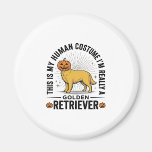 Golden Retriever Halloween-Kürbiskostümentwurf_ Magnet