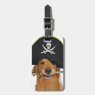Golden retriever-Halloween-Pirat Gepäckanhänger