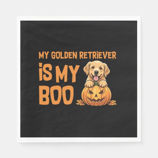 Golden Retriever Halloween Serviette (Vorderseite)