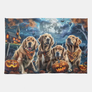 Golden Retriever Halloween Spooky Geschirrtuch