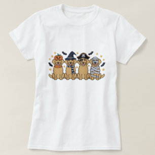 Golden Retriever Halloween Stickerei Vier Niedlich T-Shirt