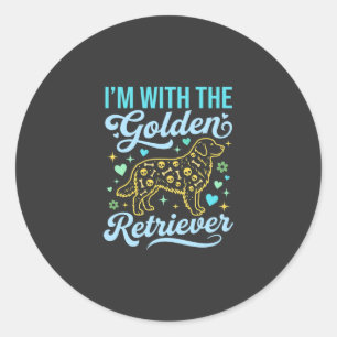 Golden Retriever Halloween-Totenkopf-Muster Hunde Runder Aufkleber