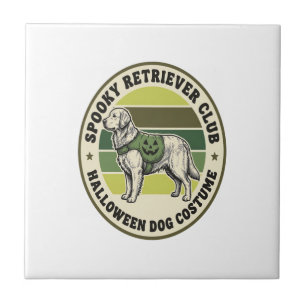 Golden Retriever Halloween Vintage Kostüm Abzeiche Fliese