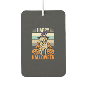 Golden Retriever Halloween Vintage-Kürbis-Design Autolufterfrischer