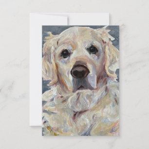 Golden Retriever handbemalt auf Leinwand Dankeskarte