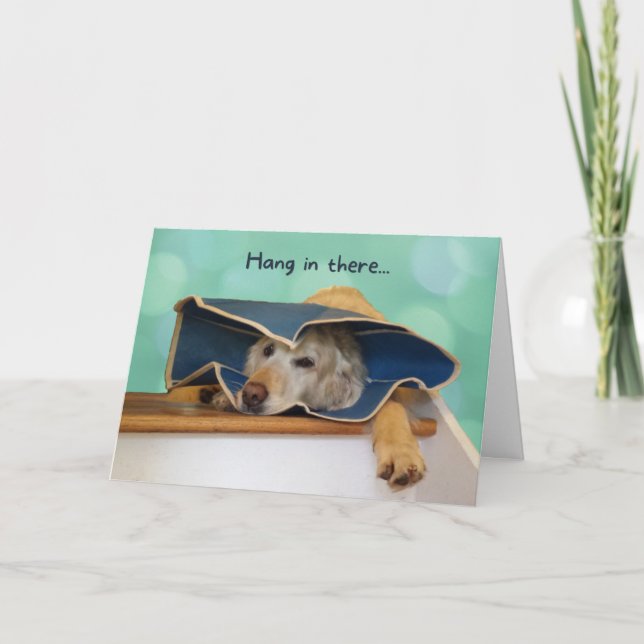 Golden Retriever Hang da Get Well Karte (Vorderseite)