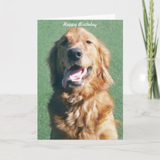 Golden Retriever Happy Birthday Grußkarte Karte (Vorderseite)