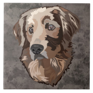 Golden Retriever hässliches Hundegesicht Fliese