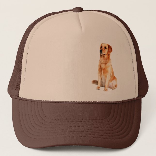 Golden Retriever Hat Truckerkappe (Vorderseite)
