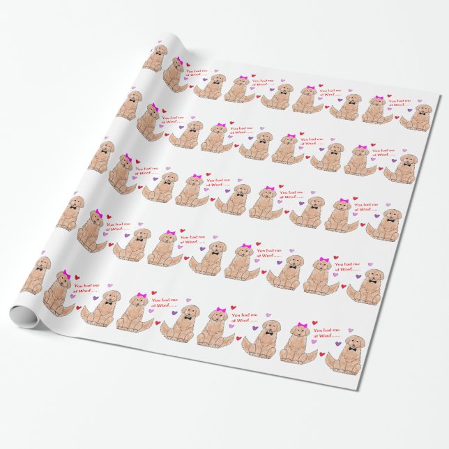 Golden retriever hatten Sie mich am Schuss Geschenkpapier (Ungerollt)
