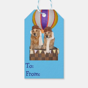 Golden retriever-Heißluft-Ballon-Piloten Geschenkanhänger