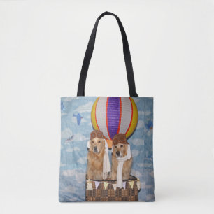 Golden retriever-Heißluft-Ballon-Piloten Tasche