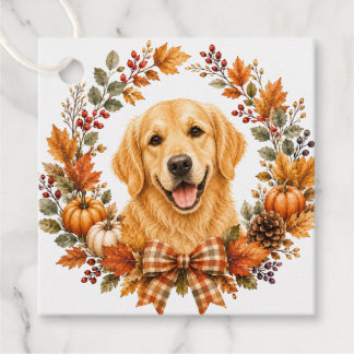 Golden Retriever Herbst Geschenkanhänger