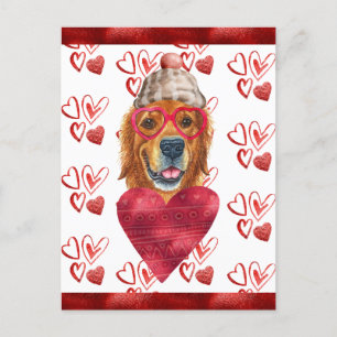 Golden Retriever Herz Hundeliebhaber Valentinsgesc Postkarte
