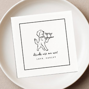 Golden Retriever Hochzeits-Cocktailservietten Serviette
