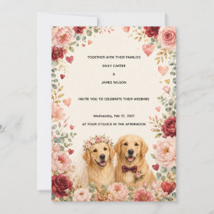 Golden Retriever Hochzeitseinladung Romantisch Einladung