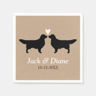 Golden Retriever Hochzeitspaar mit individuellem T Serviette